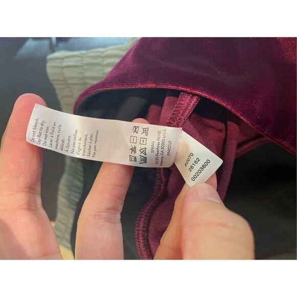 Spanx Womens Rich Burgundy High Rise Velvet Stretch Pull On Leggings Small - Picture 7 of 7